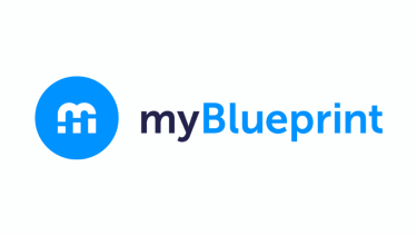 Words that read "my Blueprint" in blue writing
