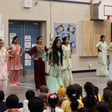 ATS Bhangra dance team preform for elementary school